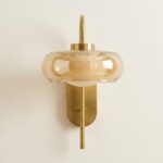 Proudome Amber & Frosted Glass Wall Light with G9 Bulb Included | Modern Gold Decorative Wall Sconce - Image 2
