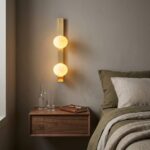 Proudome Double Fiber Globe Wall Light with G9 Bulb Included | Modern Gold Decorative Wall Sconce