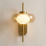 Proudome Amber & Frosted Glass Wall Light with G9 Bulb Included | Modern Gold Decorative Wall Sconce - Image 4