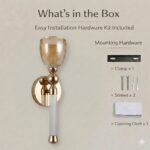 Proudome Amber Glass LED Wall Light | Modern Decorative Gold Wall Lamp - Image 7