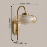 Proudome Amber & Frosted Glass Wall Light with G9 Bulb Included | Modern Gold Decorative Wall Sconce - Image 6